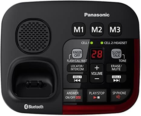 Panasonic KX-TGM430B + KX-TGMA44B Врска до Cell Bluetooth Talking Caller ID VOICE Волумен на јачина на звук Засилен разговор за