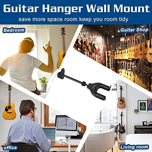 Ранминг гитара wallидна кука закачалка, закачалки за монтирање на метални основни wallидови, издолжени заклучувања за заклучување