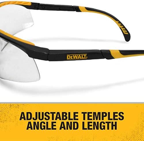 Dewalt DPG55-1C Двојна удобност јасни чисти заштитени безбедносни очила со двојно инјектирана гумена рамка и храмови