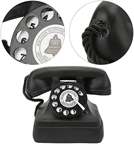 ФОТАБПИТИ Ротари Бирање Телефон, Стар Стил Класичен Фиксни Ротациони Телефон Модел Декорација За Биро