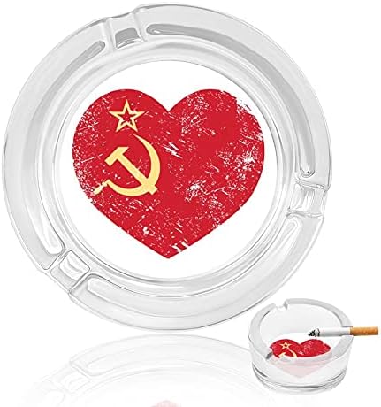 СССР комунизам Советски Сојуз Ретро знаме кристално пепелник цигари и цигари држач за фиока за пепел