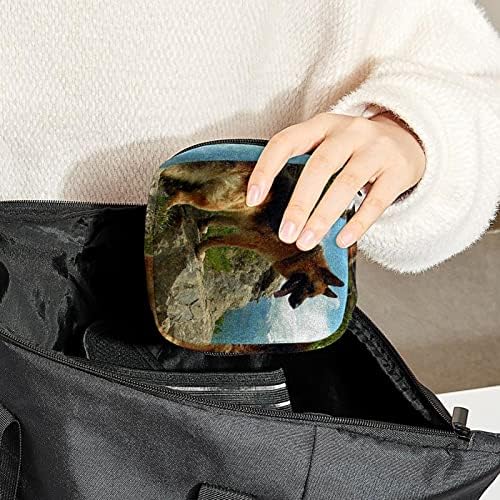 Период торба, санитарна торба за складирање на салфетки, торбичка за периоди, торба за шминка за патувања, шема на пејзаж за животни