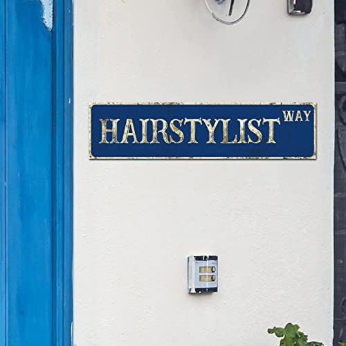 Madcolitote Рустикален фризер стилисти за коса дрво знаци Барбер продавница улица обичај знаци на отворено метал гроздобер земја дрвена плоча фарма куќа wallидна уметнос