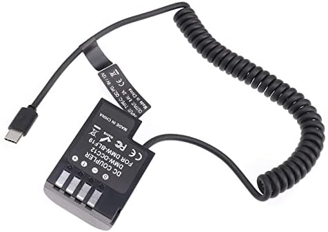 FOCUSFOTO USB-C Type-C до целосен декодиран DMW-BLF19 Dummy Battery DMW-DCC12 Адаптер за напојување на спојување пролетен кабел за Panasonic