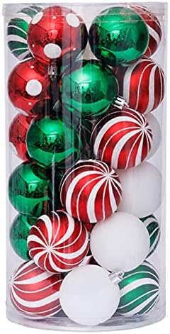30 парчиња Божиќни топки украси, разнишани празнични светилки празнични свадба што висат украси украси за новогодишна елка
