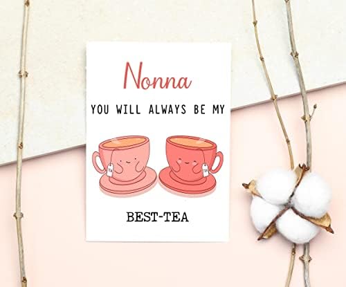 Gavinsdesigns nonna Вие секогаш ќе бидете мојата најдобра чаша - Смешна картичка за пени - Најдобра чајна картичка - картичка