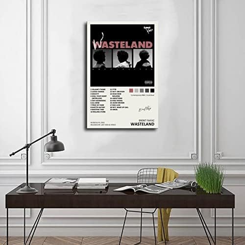 Ygulc brent poster faiyaz wasteland музички албум насловна потпишана ограничена издание платно плака artидна уметност декор печатење