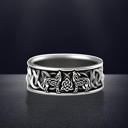 Женски накит прстени мажи гроздобер персонализиран волк стил прстен панк инспирација прстен накит подарок за мажи свадба бенд анксиозен прстен