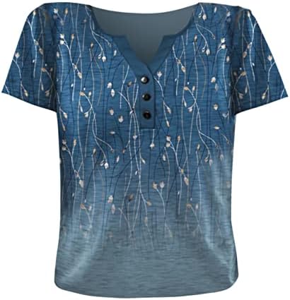 Женска мода летна летна обична печатена печатена маичка со кратки ракави со кратки ракави на западниот туничен дизајн