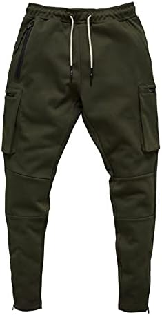 Miashui Slip Fitness Fitness Menial Multi-џеб Спортски обични панталони панталони џебни панталони 9 10