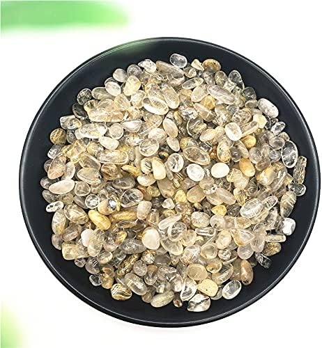 Binnanfang AC216 50g 6-9 mm Природни кристали на златна коса, рутилирани кварцни кристални камења примероци Природни камења и минерали кристали