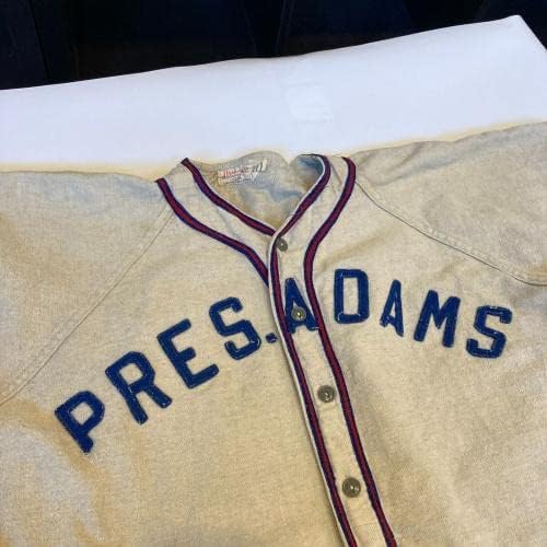 1945 година Светска војна 2 УСС Претседателот Адамс Гроздобер игра Користена дрес за бејзбол - МЛБ игра користеше бејзбол