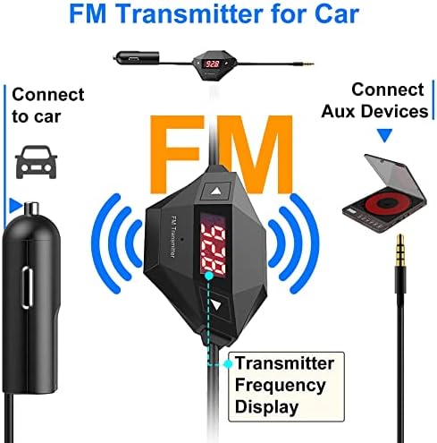 ЦД плеер за автомобил со Aux & FM предавател, Monodeal Recharge, CD Player, преносен за домашно патување, заштита од антикип,
