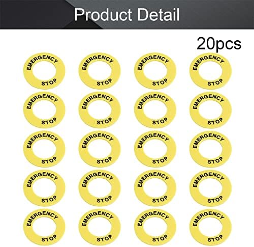 Fielect 20pcs 22 mm копче за копче за итни случаи за итни случаи, стоп -стоп -заптивка за замена на прекинувачот на копчето, жолта
