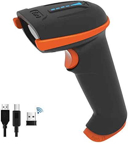 Тера баркод скенер безжичен и жичен со индикатор за ниво на батерија 1D 2D QR дигитален печатен бар -код читач безжичен рачен