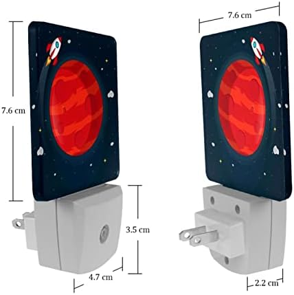 МАРС Вселенска ракета LED ноќна светлина, детски ноќни светла за приклучок за спална соба во wallидна ноќна ламба прилагодлива