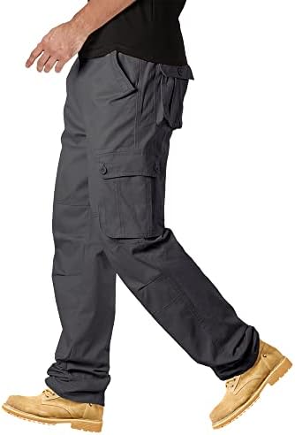 Карго панталони за мажи за опуштено вклопување во обична работа панталони тактика за пешачење со џебови