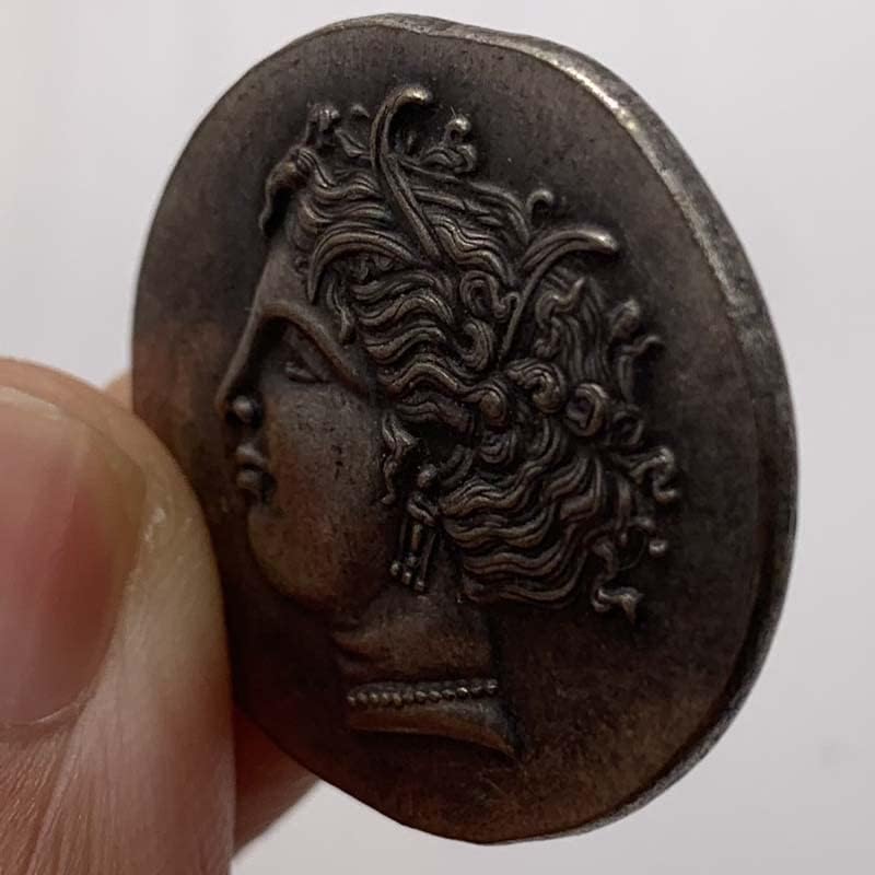 Античка Грција 26мм Специјална Форма Месинг Антички Стариот Сребрен Медал Колекција Врежана Бакар Сребрени Монети Комеморативни
