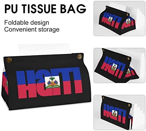 Знаме На Хаити Кутија За Ткиво Покритие Организатор На Хартија За Лице Држач За Држач За Салфетки Десктоп Декоративен За Домашен Ресторан Бања