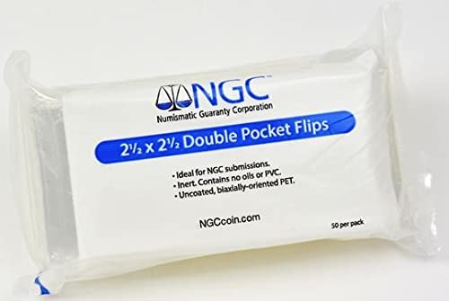 NGC двоен џеб 2.5 x 2,5 Поднесување на монети - ПВЦ бесплатно