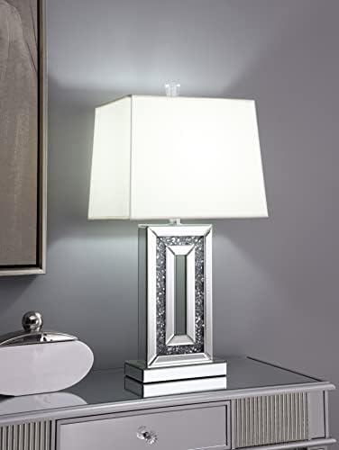 Мебел за домашни мебел за ламба за маса со плоштад сенка бела и огледало