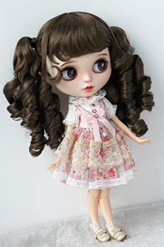 Qbaby Doll Hair JD308 9-10Inch 23-25cm близнаци Прекрасен бран конска опашка синтетички мохер Бјд перика 17 Додатоци за кукли
