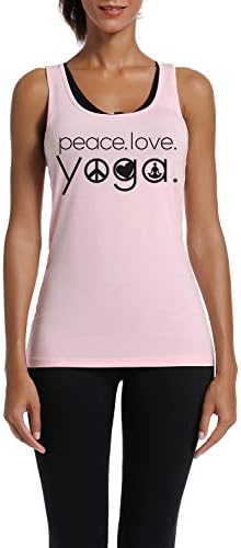 Винџу тренингот резервоар врвови за жени---Воменски мировен јого, смешно велејќи дека фитнес салата тркачки бек-кошули без ракави