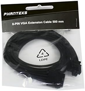 Phanteks 8 до 8 пински VGA Премиум за продолжување на ракав со ракави 19,68 , црна