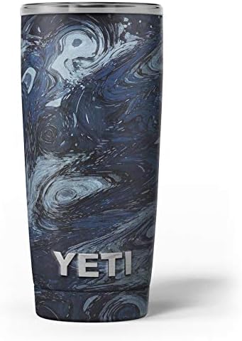 Дизајн Скинц темна чеша мермерна површина V32 - Комплет за винил за завиткување на кожата, компатибилен со чашите за ладилни ладилни