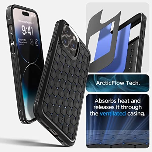 Спиген Крио Оклоп [Арктикфлуу Техника] Дизајниран за Iphone 14 Про Случај-Мат Црна