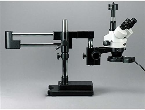 Amscope SM-4TZ-FRL-Mb Дигитален Професионален Тринокуларен Микроскоп За Стерео Зумирање, Wh10x Окулари, 3,5 X-90X Зголемување, 0,7 X-4,5