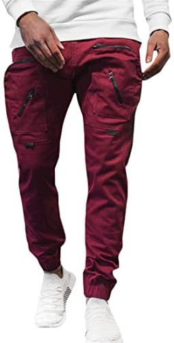 Машки панталони за мажи Андонџивел тенок вклопуван случајни панталони со џогер панталони со џебови панталони