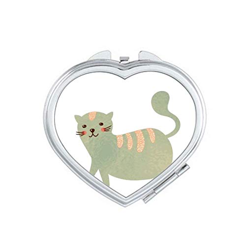 Симпатична цијан мачка животинска акварелна огледало на огледало за зголемување на преносна рачна џебна шминка