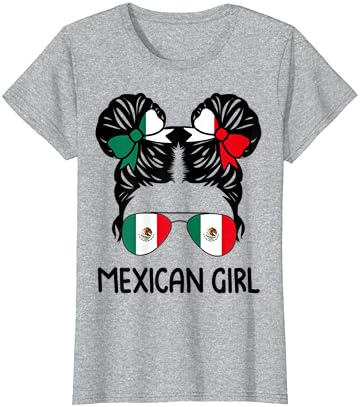 Мексиканска Девојка Неуредна Коса Мексиканско Знаме Мексико Гордост Жени Деца Маица