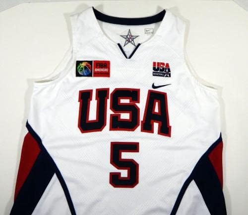 2007 Тим САД Кошарка Cappie Pondexter 5 игра издадена бела маичка ФИБА П 83 - НБА игра Користена игра