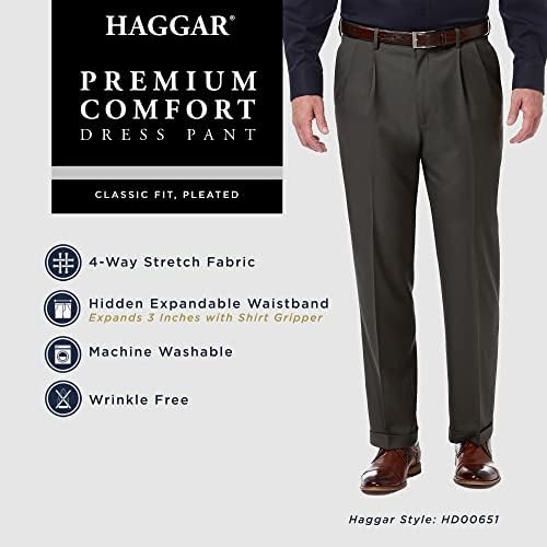 Премиум за удобност на Haggar Manie Comfort Classic Fit Plat Pant Reg. и големи и високи големини