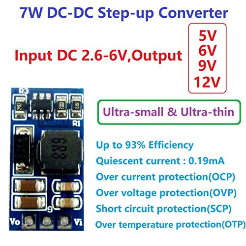 Eletechsup 7W Mini 2.6-6V до 5V DC DC Boost Засилување на конвертор за конвертор за Arduiuo комплет STM32 LCD LED сензор RS485