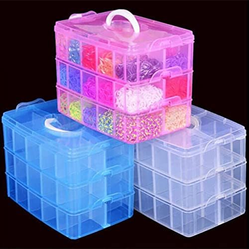 XDASH кутија за складирање 3-слоеви одвојување DIY DESTOP кутија за складирање чиста пластична кутија за складирање на накит Организатор