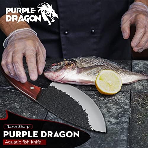 Виолетова змеј водни рибини ножеви риба филе нож остри палење риба специјална нож морска храна професионална алатка риба нож