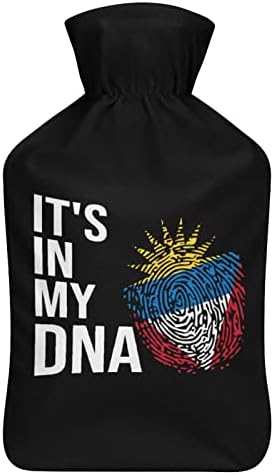 Тоа е во мојата ДНК Антигва и знамето на Барбуда, печатено шише со топла вода со мека кадифонска обвивка од гума вода за вбризгување 1000 мл