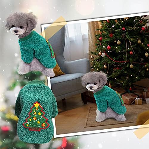 Куче елек руно Божиќно куче облека Божиќ слави со мачката руно топло милениче облека облека облека за девојче од теакуп