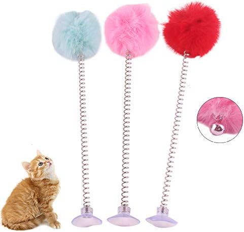 Хохајо 5 парчиња играчки за мачки играчки за повлекување на мачки за мачка со вшмукување чаши кадифони топки ingингл bellвонче за играчки за миленичиња