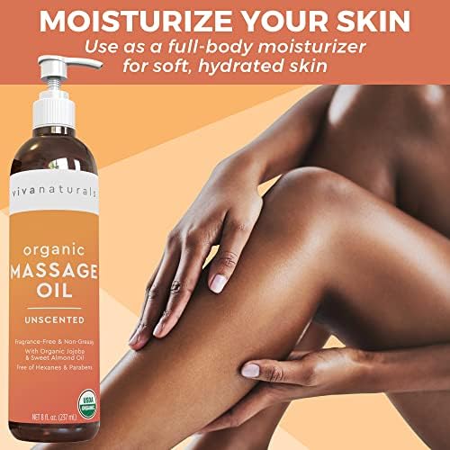 Органско масло за тело за масажа - не -мрсно масло од тело и навлажнувач, совршено за луксузни масажи и релаксација, овластено органско