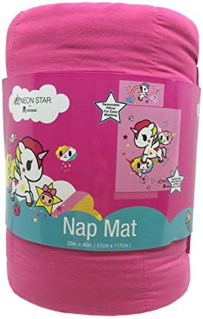 Tokidoki Neonstar Unicorno Rainbow Nap Mat - Вградена перница и ќебе во која се наоѓаат Уникорно - Супер мек микрофибер деца/дете за деца/дете,