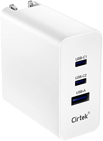 USB C 3 полнач на порта, Cirtek 65W PD 3.0 GAN Charger Тип Ц преклопен адаптер Брз wallиден полнач компатибилен за iPhone 14 Pro Max/14/13,