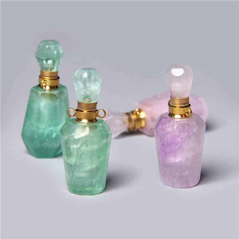 FSYSM парфем шише приврзок за накит што прави ѓердан дифузер за есенцијално масло од приврзоци за шише со шише со природен камен