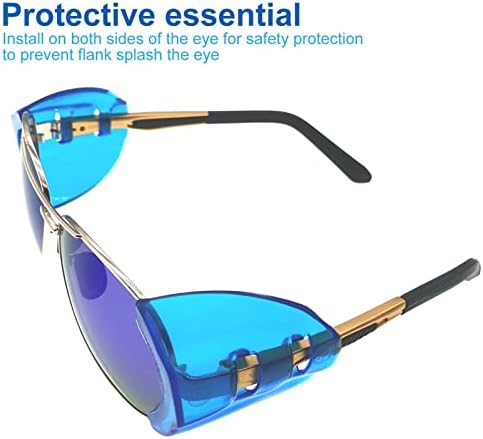 Kmdjg 10 парови безбедносни очила странични штитови, лизгајте на страничните штитови, одговара на мали до средни рамки за очила （10 пара сафир сина）