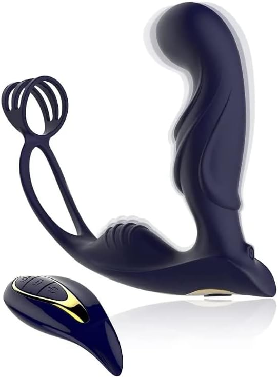 Вибрирачки анален вибратор на масиво на простата - 12 обрасци Анален приклучок со петел прстен, вибратор на Г -точка со далечински, возрасни сексуални играчки за маж?