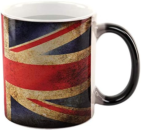 Стара слава британско знаме со унија Jackек гранџ низ целата топлина што ја менува кафето кригла Мулти стандард една големина
