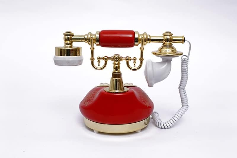 SDFGH антички телефонски фиксни фиксни старомодни телефони со копче, LCD дисплеј класичен керамички ретро телефон